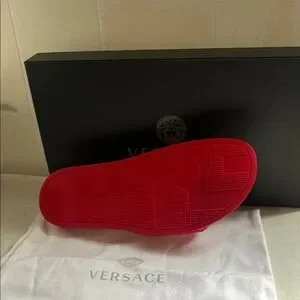 Versace Bold Red Slide Sandals 31120474_60536535_600.jpg main image 4